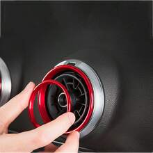 2 piezas Círculo interno de salida de aire acondicionado para automóvil para Audi A3 Q2L A1 S3 - Rojo - Ver 3