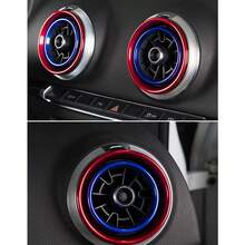 2 piezas Círculo interno de salida de aire acondicionado para automóvil para Audi A3 Q2L A1 S3 - Rojo - Ver 4