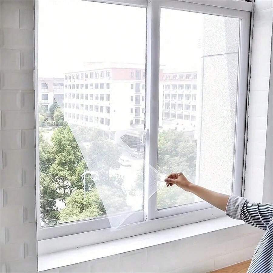 1pc Self-Adhesive Simple Anti-Mosquito Window Screen, Invisible DIY Mesh Net With Hook And Loop , Can Be Cut And Strengthened - Multicolor - View 1