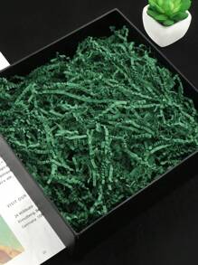 100克褶皺造紙碎片填充物與尼龍絲草，非常適合禮品籃、DIY包裝和花卉裝飾 - Z26墨綠 - 查看 11