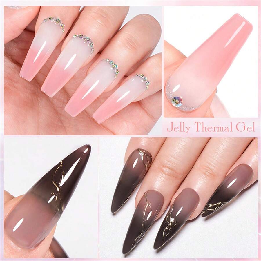 5PCS/Set 7ml Jelly Thermal Gel Nail Polish Temperature Color Changing
