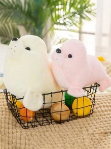 1 pieza Peluche de foca adorable, muñeco de animal marino como regalo de cumpleaños y decoración del hogar - Multicolor - Ver 3