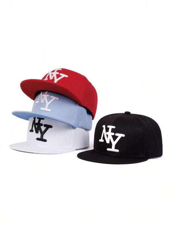 Street 1pc NY Broderie șapcă de baseball cu boruri plate, pălărie de protecție solară reglabilă pentru activități în aer liber, primăvară, toamnă, vacanță, călătorii, plajă, pălărie vintage în stil Y2K pentru bărbați