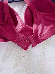 3PCS Women's Comfortable Sleeping Ventilate Wireless, Soft Cup Solid Bra