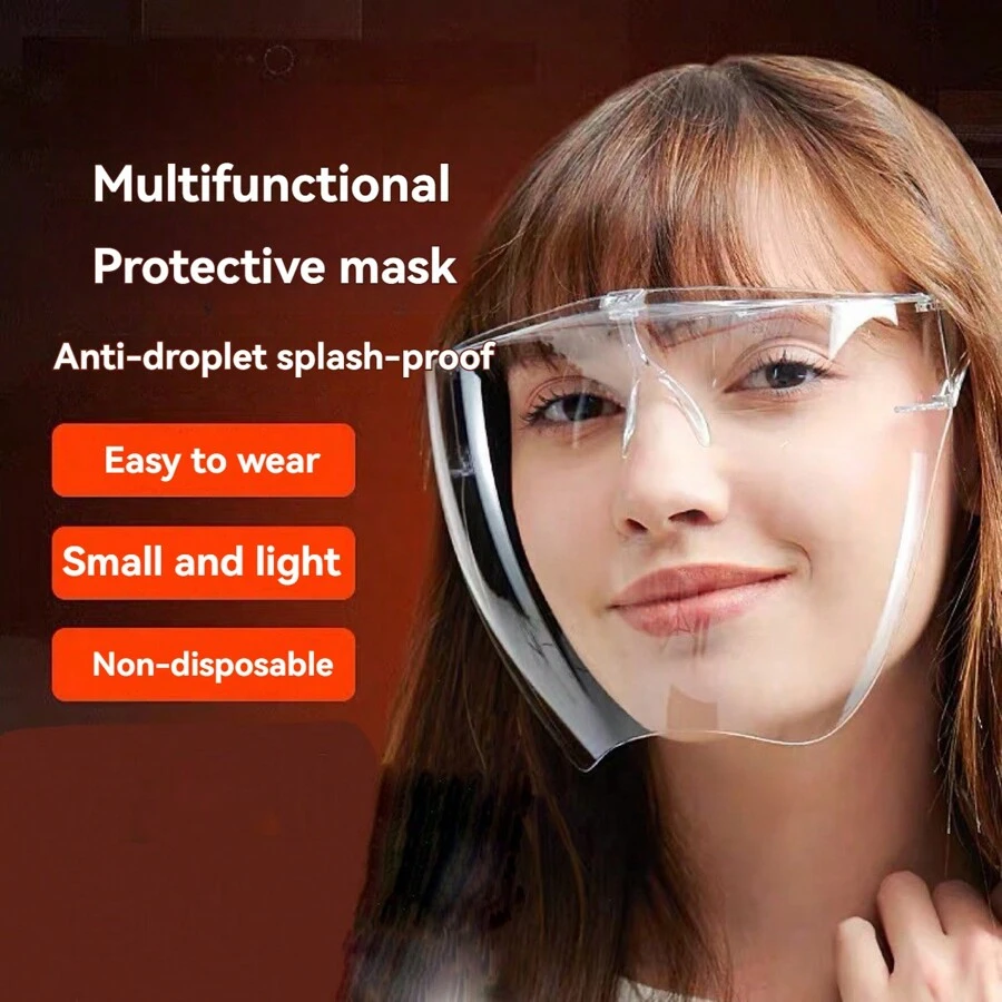 1PC Sáng Tạo Toàn Mặt Độ Nét Cao Hành Kính Chống Sương Mù, Chống Bắn, Chống Xịt Kính Che Mặt - trắng - Xem 1