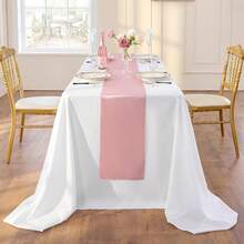 2 Packs Kitchen Rectangular Tablecloth And Satin Tablecloth Set 57x102 Inches White Tablecloth And Gray Blue Cheesecloth Table Runner Suitable For Table Wedding Birthday Party Baby Shower Decoration - 1 White Tablecloth + 1 Gray-blue Denim - View 2