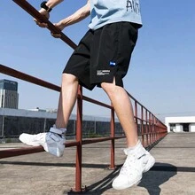 1 Quần Short Nam Vừa Vặn Vừa Vặn Quần Short Thể Thao Nhanh Khô Quần Short Đi Biển Mỏng Quần Short Mùa Hè - màu đen - Xem 5