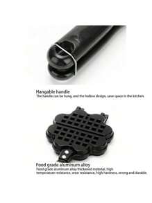 Molde para Hacer gofres, Molde para Hornear, Molde para Hornear, Molde Antiadherente de aleación de Aluminio, Placa Doble para Cocina casera - Negro - Ver 8