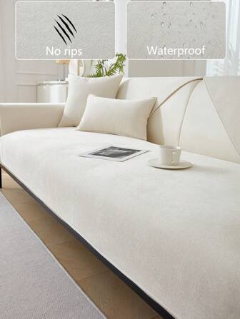 1pc Waterproof, Oil-Proof Sofa Seat Cushion Cover, All-Season Design, Anti-Stain, Anti-Scratch, Anti-Slip, Dustproof, Washable, Non-Fading, Suitable For Bedroom, Office, Living Room, L-Shaped Sofa 1-4 Seats