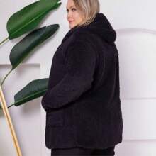 Plus Size Overcoats - Black - View 3