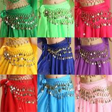 1pc Belly Dance Hip Scarf With 98 Coins, Available In 10 Colors - Blue - View 2