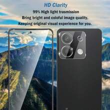 2 miếng kính cường lực trong suốt tương thích với Redmi Note 13 5G/4G miếng bảo vệ màn hình tương thích với Redmi Note 13 Pro 5G/4G kính bảo vệ 9H - Trong sáng - Xem 5