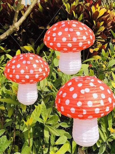 3pcs Mushroom Shaped Paper Lantern,Christmas