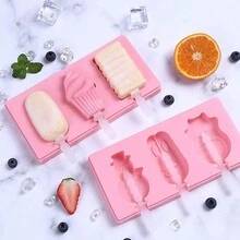 Cartoon Silicone DIY Popsicle Mold With Lid For Homemade Ice Cream, Ice Lolly And Ice Pop - Watermelon + Ice Cream + Rabbit - View 5
