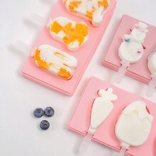 Cartoon Silicone DIY Popsicle Mold With Lid For Homemade Ice Cream, Ice Lolly And Ice Pop - Watermelon + Ice Cream + Rabbit - View 8