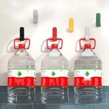 6入組多功能不需鑽孔掛鉤，黑白色毛巾掛鉤適用於浴室、衣服、外套、臥室浴衣、客廳廚房配件 - 完美收納鑰匙、衣服、毛巾和更多物品 - 灰色 - 查看 4
