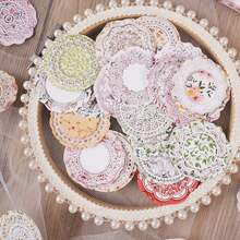 46張復古花邊系列剪貼簿紙，非粘性材料，剪貼簿用品，適用於DIY垃圾日記、子彈日記、計畫本、筆記本、手工禮品包裝裝飾 - 彩色 - 查看 4