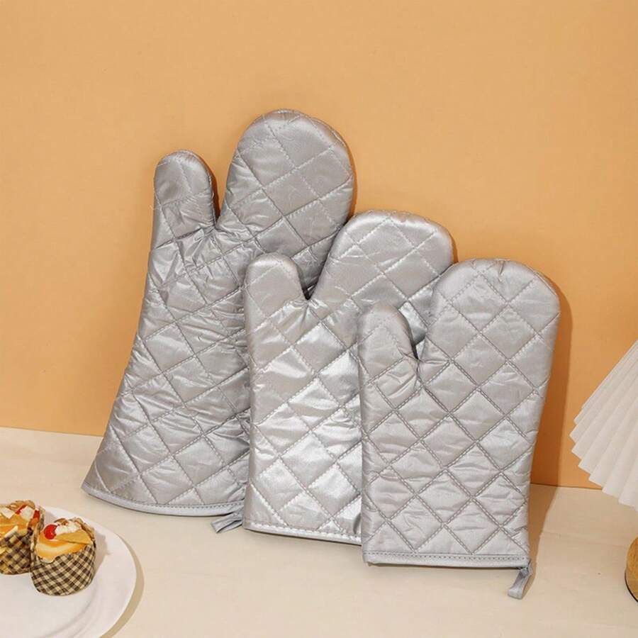 1 đôi Găng tay lò vi sóng chống bỏng tráng bạc cho bàn tay nhỏ, vừa và lớn - Nhiều màu - Xem 1