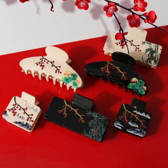 قطعة واحدة مخصصة كماشة شعر كلاسيكية متأثرة بالطراز الصيني من أسيتات