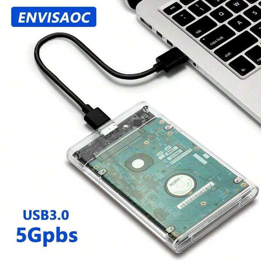 Transparent HDD Case SATA To USB 3.0 Hard Drive Enclosure Case External 2.5'' HDD Enclosure For HDD SSD Disk Box Support UASP - Clear - View 1