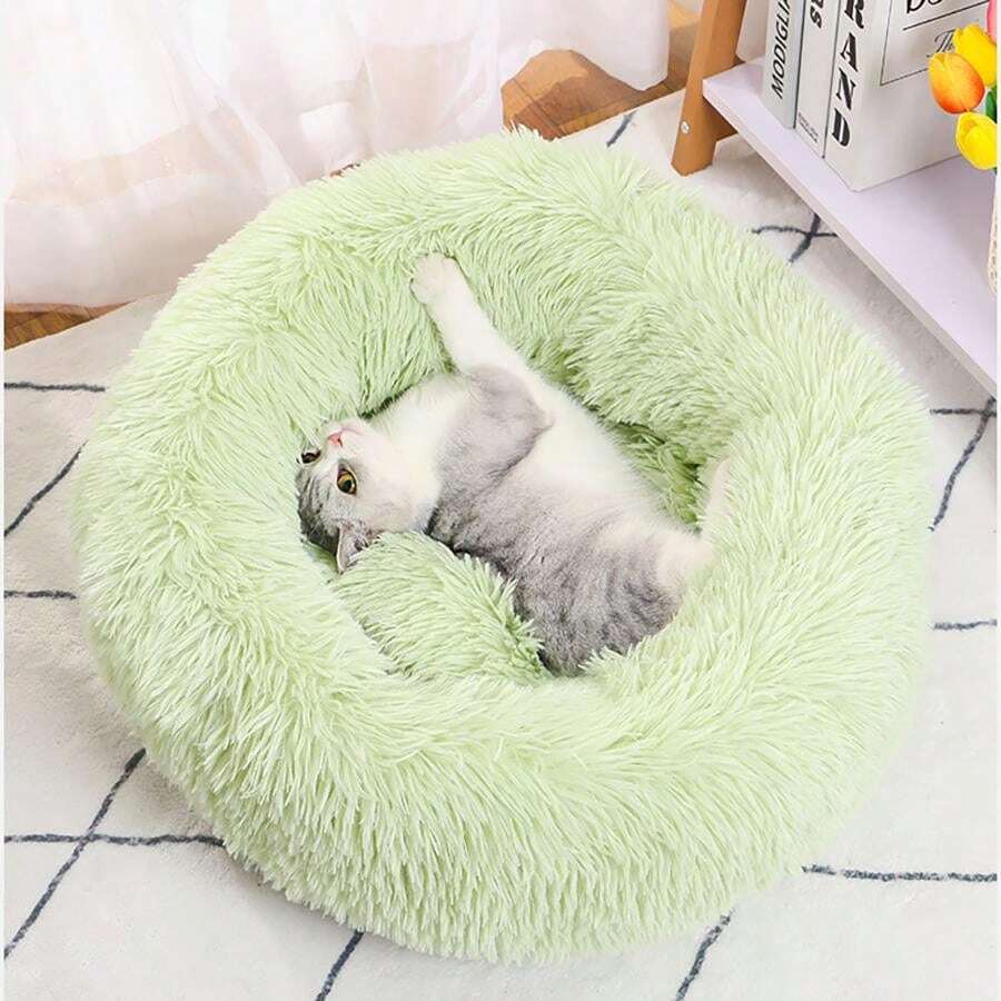 Jopoy Donut Hundebett – Weiches, Beruhigendes Schlafbett Für Hunde & Katzen, Größe S (45x45x15 Cm)