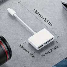 2022 Vszapower 3-In-1 USB TF/SD Card Adapter: Fast, Portable, Plug & Play Data Transfer Compatible With Ipad, , Galaxy - White - View 3