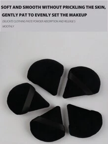16 piezas de esponjas de maquillaje negras ultra suaves con forma de triángulo, borlas para polvo suelto que no absorben, adecuadas para principiantes