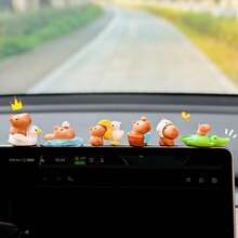 Mini Landscape Creative Lovely Water Pig Capybara Figurine Ornament For Home/Car/Desk Decoration Best Gifts Birthday - Multicolor - View 5