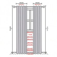 2pcs Plain Colored 100% Blackout Curtains With Iron Rings And Punches - Black - View 4