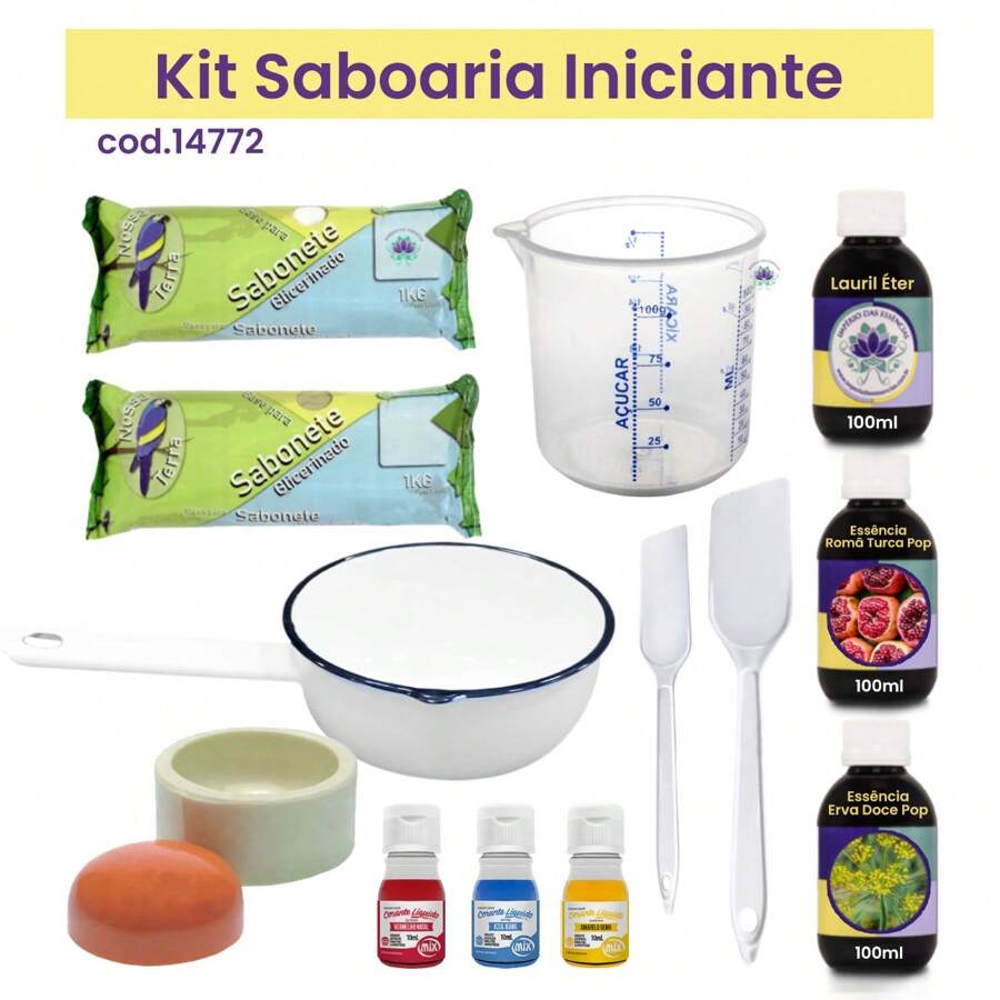 Kit Base Glicerinada Para Sabonete, Base Glicerina Sabonete Em Barra; Sabonetes Para Hotel; Mini Sabonete Lembrancinha; - Branco - Visão 1