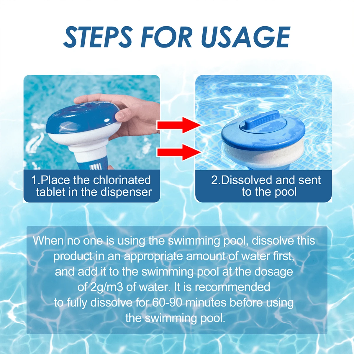 1pc, Pool Cleaning Tablets, Descaling Effervescent Tablets, Water