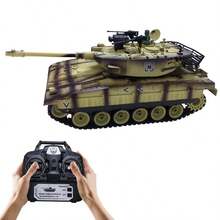 Juguete de tanque con control remoto y batería recargable para juegos al aire libre, modelo de tanque todoterreno nuevo para batallas de control remoto, juguete de tanques con orugas de metal como regalo de cumpleaños - Verde militar - Ver 4