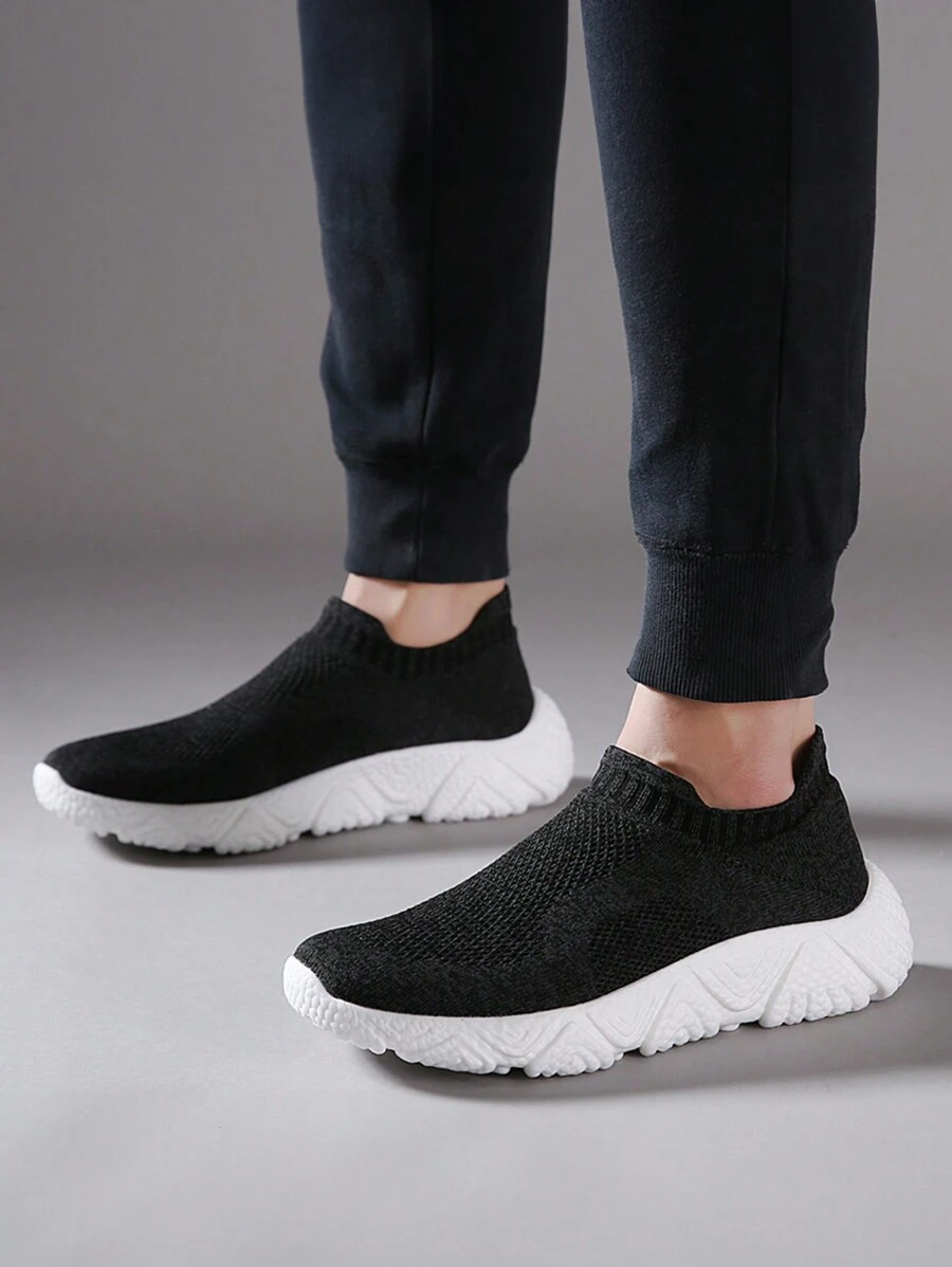 Ultra-Lightweight And Soft Popcorn-Bottom Slip-On Elastic Mesh Socks-Style Sports And Casual Shoes For Men Walking And Running