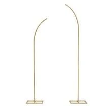 Metal Wedding Arch Backdrop Stand, Set Of 2 Gold Curved Top Balloon Arch Frames,6Ft & 8Ft Balloon Arched Backdrop Stand For Ceremony Birthday Anniversary Bridal Baby Shower Floral Stand Decoration