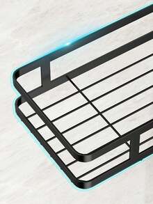 1pc No Drilling Kitchen Triangular Storage Rack, Strong Load-Bearing Corner Shelf, Saves Kitchen Space And Stores Various Kitchen Small Items,Kitchen,Summer Beach Party,Food,Camping,Organizer,Room Decor,Kitchen Items." - Black - View 5