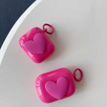 Dusty Rose Heart Shaped Protective Case For AirPods 2/3/Pro/Pro2/4 - Hot Pink - View 5