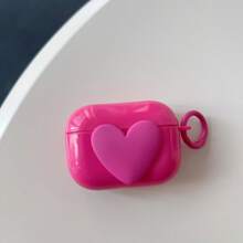 Dusty Rose Heart Shaped Protective Case For AirPods 2/3/Pro/Pro2/4 - Hot Pink - View 4
