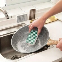 1 pieza, Esponja de limpieza, Cepillo para lavar platos, Estropajo para ollas, Paños de microfibra para platos, Almohadillas de limpieza, Herramientas de limpieza, Accesorios de cocina, Gadgets de cocina, Artículos de limpieza - Gris - Ver 6