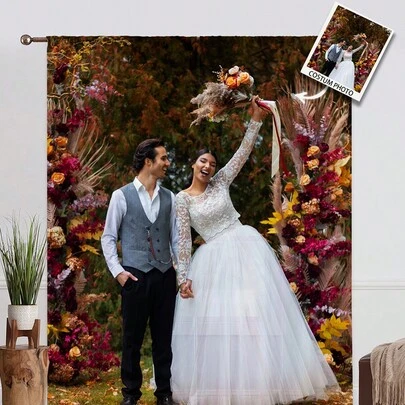 1pc Custom Photo Curtains, Personalized Curtains With Photo And Text, Curtains Photo Collage, Custom Dog Curtains, Personalized Dog Curtainss, Personalized Throws Curtains, Dog Picture Curtains, Collage Curtains, Best Friend Photo Curtains, Cozy Curtains, Family Photo Gift, Wedding Gift, Birthday Gifts, Mother's Day Gift, Father's Day Gift, Gift For Mom/Dad, Gift For Friend, Gift For Her