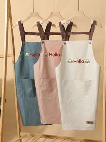 抗污圍裙Hello Home防水女士時尚韓式餐廳工作衣服耐磨腰部保護罩 - 彩色 - 查看 3