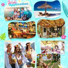 1 cái, Vòng hoa nhựa nhiều màu/Viền hoa Hawaii/Vòng hoa tiệc Hawaii/Đồ trang trí tiệc Hawaii, Giáng sinh - 2 mét - Xem 5