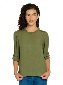 Blusa bies en hombro - Verde fuerte - Ver 2