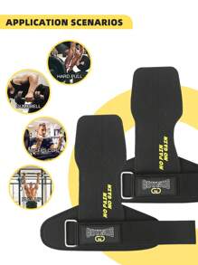 GOUNOD 1 Pair Basic Model Wrist Straps With Microfiber Material Palm Guard For Weight Lifting Grips. - Black - View 7