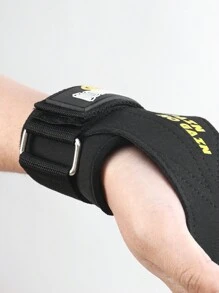 GOUNOD 1 Pair Basic Model Wrist Straps With Microfiber Material Palm Guard For Weight Lifting Grips. - Black - View 12