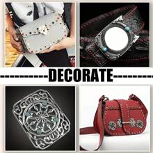 100pcs Colorful Acrylic Turquoise & Brass Rivets, Leather DIY Accessories 8mm Diameter