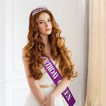 Bộ trang trí sinh nhật gồm hai món, bao gồm vương miện và thắt lưng sinh nhật. Đồ dùng tiệc sinh nhật, Quà tặng sinh nhật cho phụ nữ (Nữ hoàng sinh nhật) - Nhiều màu - Xem 9