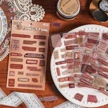 6入組心靈溫暖簡約貼紙系列復古剪貼 DIY 裝飾拼貼貼紙 - 彩色 - 查看 5