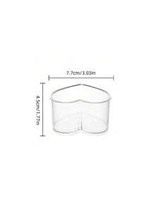 15pcs Transparent Heart-Shaped Food Storage Containers, Pudding Dessert Container For Mother's Day Party Birthday Baking Dessert - Clear - View 5