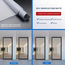 Self-Adhesive Frosted Glass Sticker For Office Window Privacy Protection, Non-Adhesive Light-Transmitting Opaque Glass Film - Multicolor - View 6