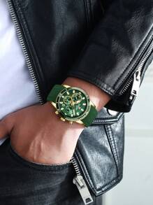 REWARD Men's Quartz Watch Silicone Band Business Fashion Style Timing Calendar Luminous Hands Multi-Functional Men Wristwatch High Quality Gift Classic Design Watch Band